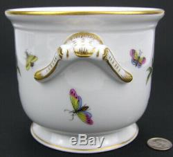 Herend Hungary Hand-Painted Porcelain ROTHSCHILD BIRD Cache Pot Planter Jardinie