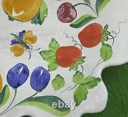 Herend Hungary Village Pottery Leaf Shape Porcelain Fruit Dish Hand Painted Rare