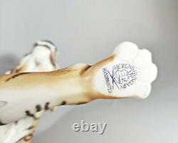 Herend, Hunting Tiger Big Cat 17, Handpainted Porcelain Figurine Mcd! (j042)