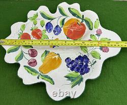 Herend Of Hungary Gorgeous Pottery Leaf Shape Porcelain Fruit Dish Hand Painted