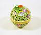 Herend, Open Work Reticulated Floral Oval Box 4.3, Handpainted Porcelain