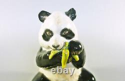 Herend, Panda Bear Eating 5, Handpainted Porcelain Figurine! (h043)