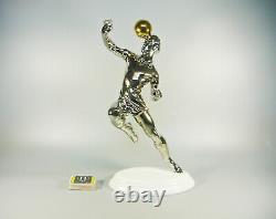 Herend, Platinum Football Soccer Player, Handpainted Porcelain Figurine! (h032)