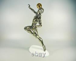Herend, Platinum Football Soccer Player, Handpainted Porcelain Figurine! (h032)