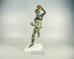 Herend, Platinum Football Soccer Player, Handpainted Porcelain Figurine! (h032)