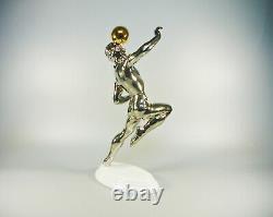 Herend, Platinum Football Soccer Player, Handpainted Porcelain Figurine! (h032)