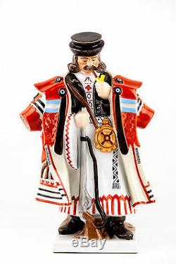 Herend Porcelain Figurine Beautiful Hungarian Man Hussar, 13 Tall Hand Painted