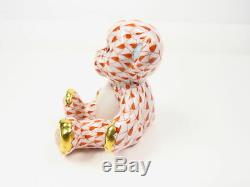 Herend Porcelain Hand Painted Teddy Rust Fishnet Baby Collection 15974 1270