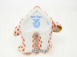 Herend Porcelain Hand Painted Teddy Rust Fishnet Baby Collection 15974 1270