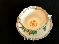 Herend Porcelain Handpainted Antique XXL Large Tea Cup And Saucer
