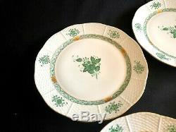 Herend Porcelain Handpainted Green Chinese Bouquet Dinner Plate 524/av From 1941