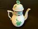 Herend Porcelain Handpainted Green Chinese Bouquet Tea Pot 611/av
