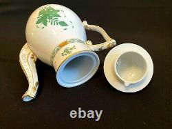 Herend Porcelain Handpainted Green Chinese Bouquet Tea Pot 611/av