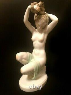 Herend Porcelain Handpainted Large Nude Girl Figurine 5706 Lux Elek