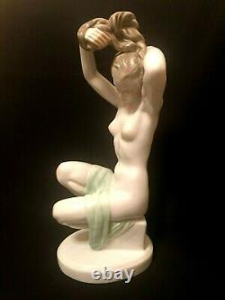 Herend Porcelain Handpainted Large Nude Girl Figurine 5706 Lux Elek