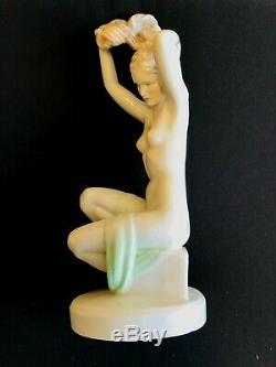 Herend Porcelain Handpainted Large Nude Girl Figurine From 1942 (lux Elek)
