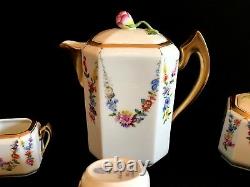 Herend Porcelain Handpainted Lichtenstein Mocha Set For 6 Persons From 1982