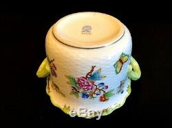 Herend Porcelain Handpainted Queen Victoria Cachepot With Handles 7308/vbo