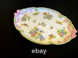 Herend Porcelain Handpainted Queen Victoria Large Serving Tray 400/vbo New