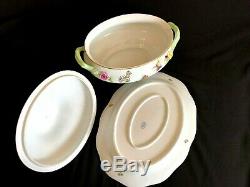 Herend Porcelain Handpainted Queen Victoria Large Soup Tureen + Turkey Platter