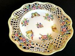 Herend Porcelain Handpainted Queen Victoria Reticulated Wall Plate 8407/vbo