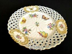 Herend Porcelain Handpainted Queen Victoria Reticulated Wall Plate 8422/vbo
