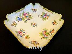 Herend Porcelain Handpainted Queen Victoria Square Salad Bowl 181/vbo New