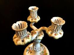 Herend Porcelain Handpainted Queen Victoria Three Light Candle Holder 7915/vbo