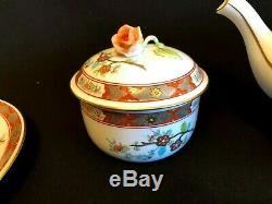 Herend Porcelain Handpainted Shanghai Tea Set For 6 Persons + Dessert Plates