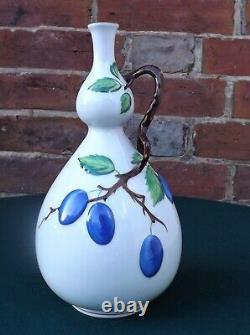 Herend Porcelain Plum & Lizard Design 23cm. Vase Lovely Condition