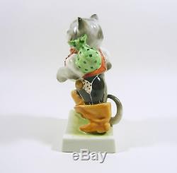 Herend, Puss In Boots, Cat In Human Dress 6, Handpainted Porcelain Figurine