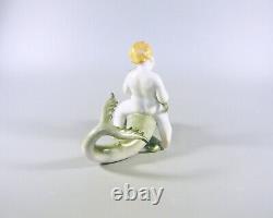 Herend, Putti Boy Riding A Dolphin 6, Handpainted Porcelain Figurine! (bt031)