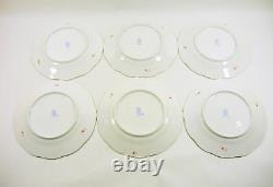 Herend Rust Chinese Bouquet Dessert Plates For Six, Handpainted Porcelain! (j181)