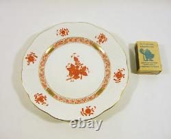 Herend Rust Chinese Bouquet Dessert Plates For Six, Handpainted Porcelain! (j181)