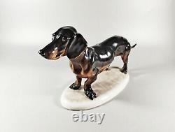 Herend, Vastagh György Dachshund Dog, Handpainted Porcelain Figurine! (a047)