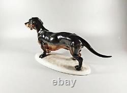 Herend, Vastagh György Dachshund Dog, Handpainted Porcelain Figurine! (a047)
