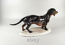 Herend, Vastagh György Dachshund Dog, Handpainted Porcelain Figurine! (a047)