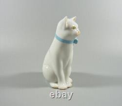 Herend, White Cat With A Butterfly Bow, Handpainted Porcelain Figurine! (i132)