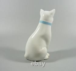 Herend, White Cat With A Butterfly Bow, Handpainted Porcelain Figurine! (i132)