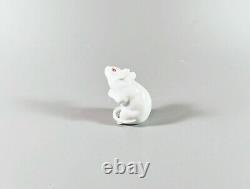 Herend, White Mouse Sitting 2, Handpainted Porcelain Figurine! (i010)