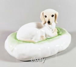 Herend, Willie Dog Dachshund Laying 4, Handpainted Porcelain Figurine! (i021)