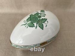 Herend hand painted Green Chinese Bouquet Apponyi Large Egg Box #6051/AV- VGC