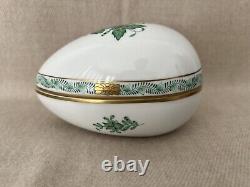 Herend hand painted Green Chinese Bouquet Apponyi Large Egg Box #6051/AV- VGC