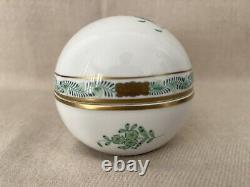 Herend hand painted Green Chinese Bouquet Apponyi Large Egg Box #6051/AV- VGC