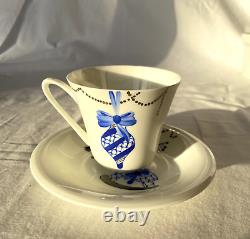 Imperial Porcelain St. Petersburg Hand-Painted Christmas Teacup & Saucer, New