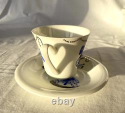 Imperial Porcelain St. Petersburg Hand-Painted Christmas Teacup & Saucer, New