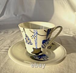 Imperial Porcelain St. Petersburg Hand-Painted Christmas Teacup & Saucer, New