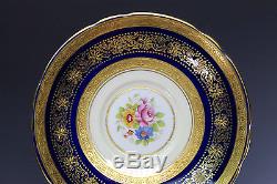 Incredible Hand Painted Cobalt Gold Enameled Aynsley Porcelain Cup and Saucer