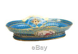 Incredible Sevres Hand Painted Porcelain Jewelled Enamel Bowl, 19th Century