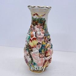 Italian Capodimonte Hand Painted Porcelain Vase 23.5 CM P1